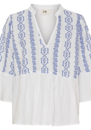 Blusar/Skjortor - Mina blouse – Blue flower vine